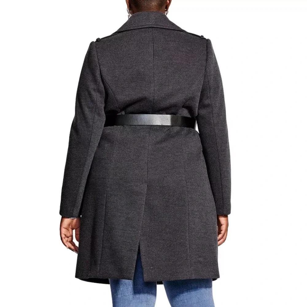 City Chic belted trench coat M/18 NWT - Picture 2 of 4